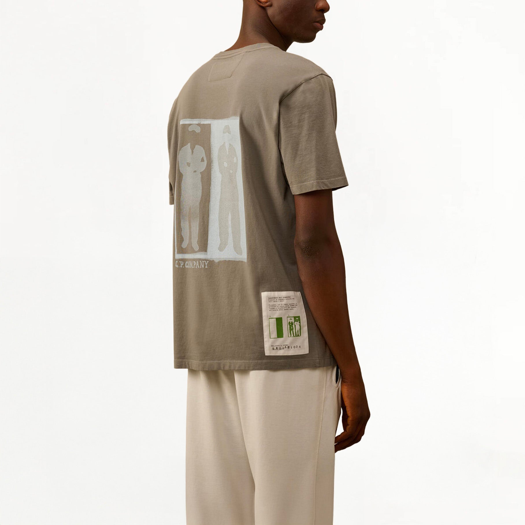 T-shirt C.P Company 24/1 Jersey Logo Smoked Pearl