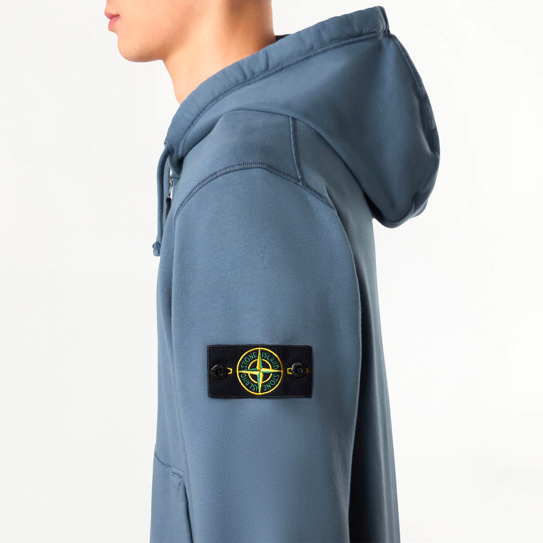 Sweat-shirt Zippé Stone Island Organic Cotton Fleece 6100042 Dark Blue