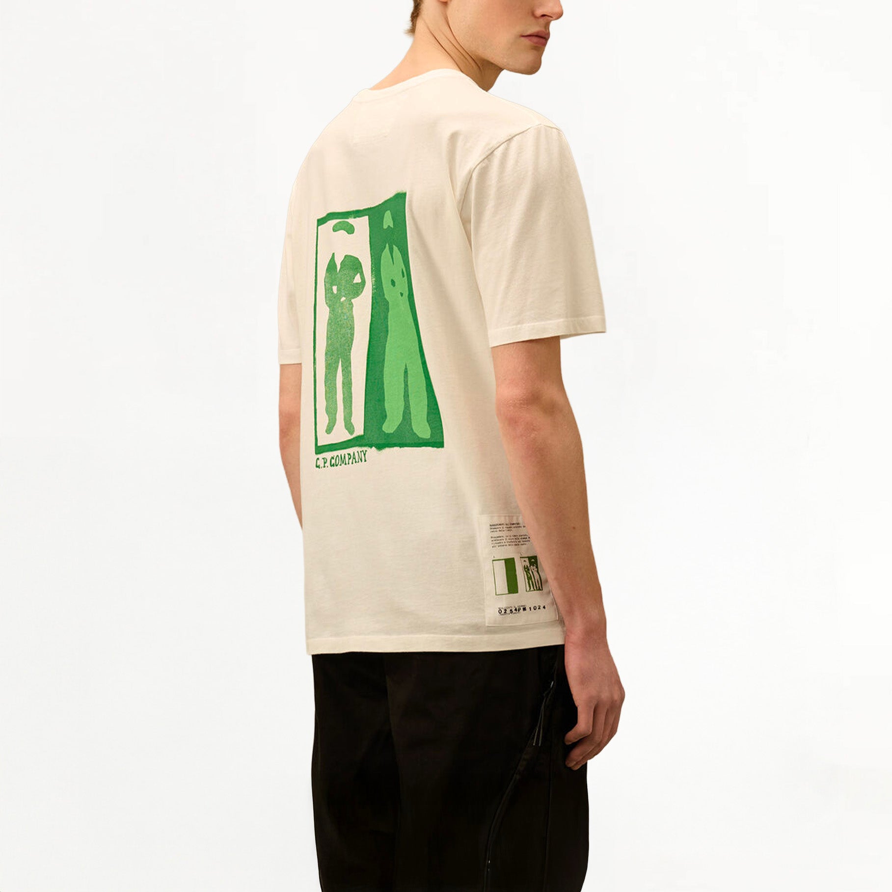 T-shirt C.P Company 24/1 Jersey Logo Blanc Casse