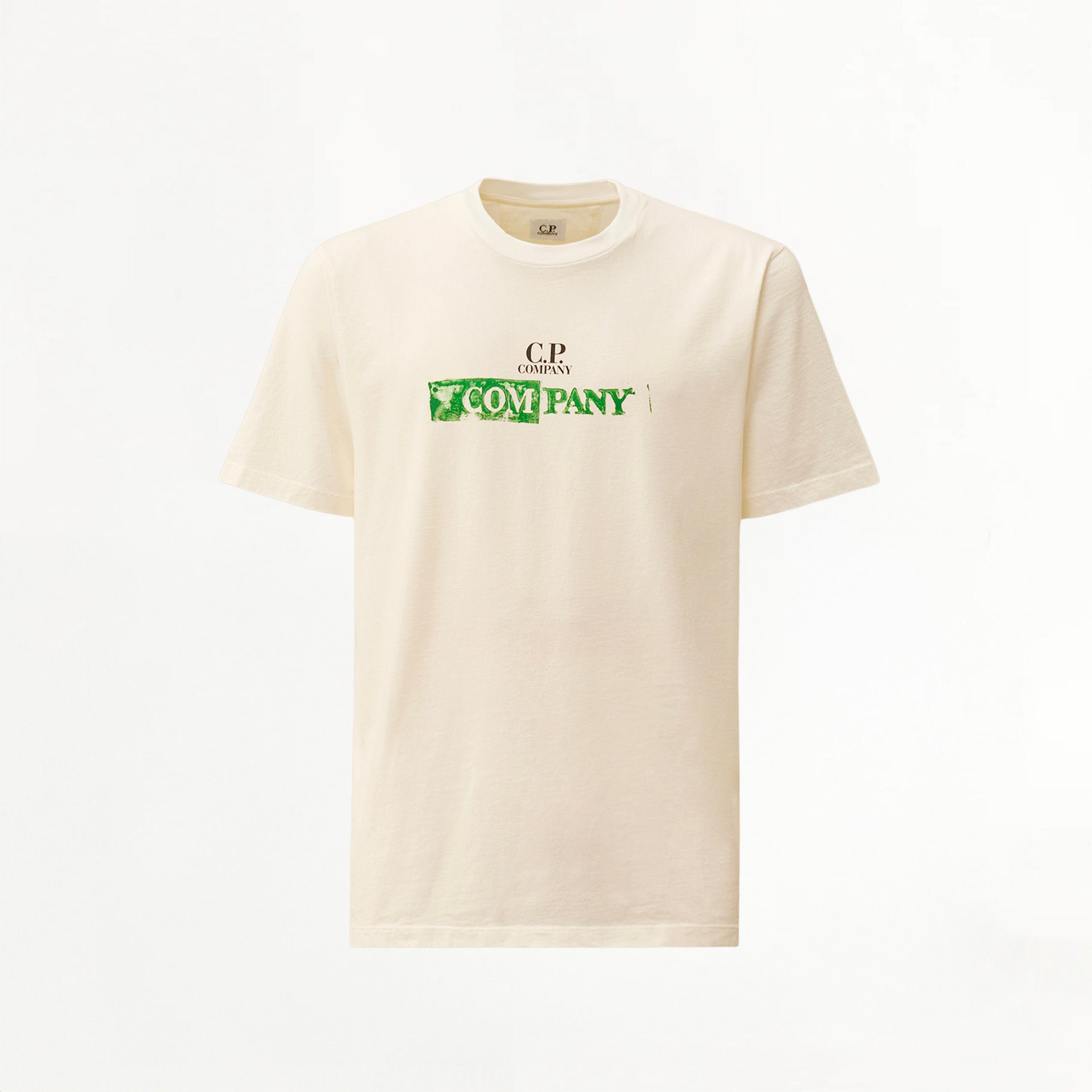 T-shirt C.P Company 24/1 Jersey Logo Blanc Casse