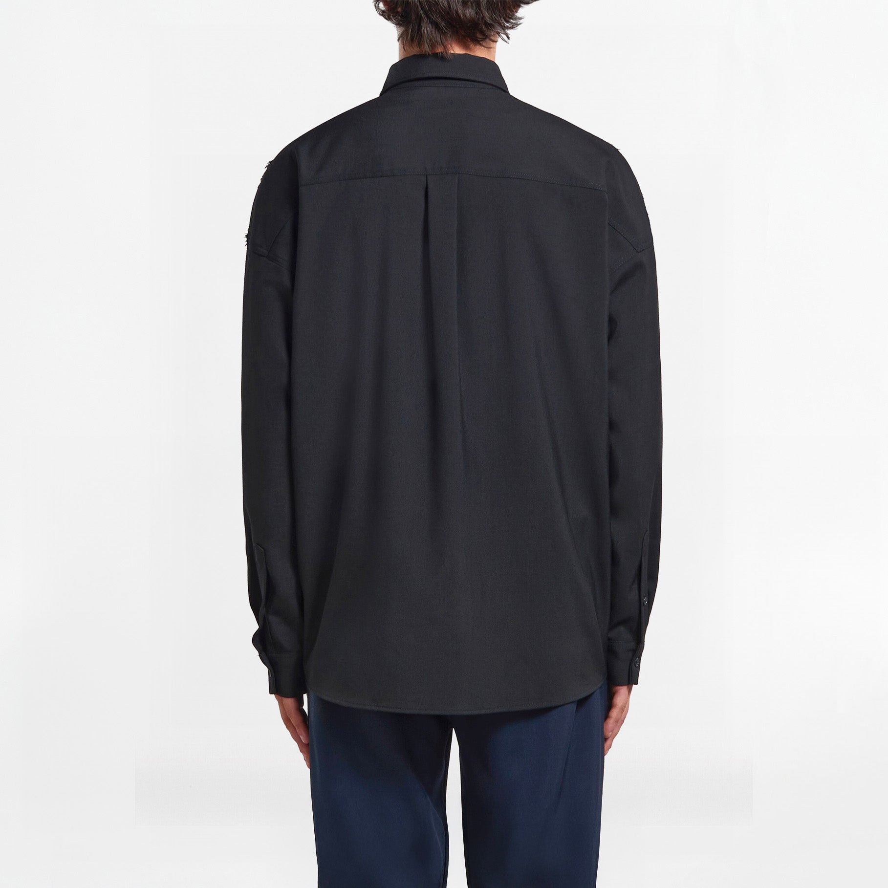 Deep Blue Tropical Wool Marni Shirt