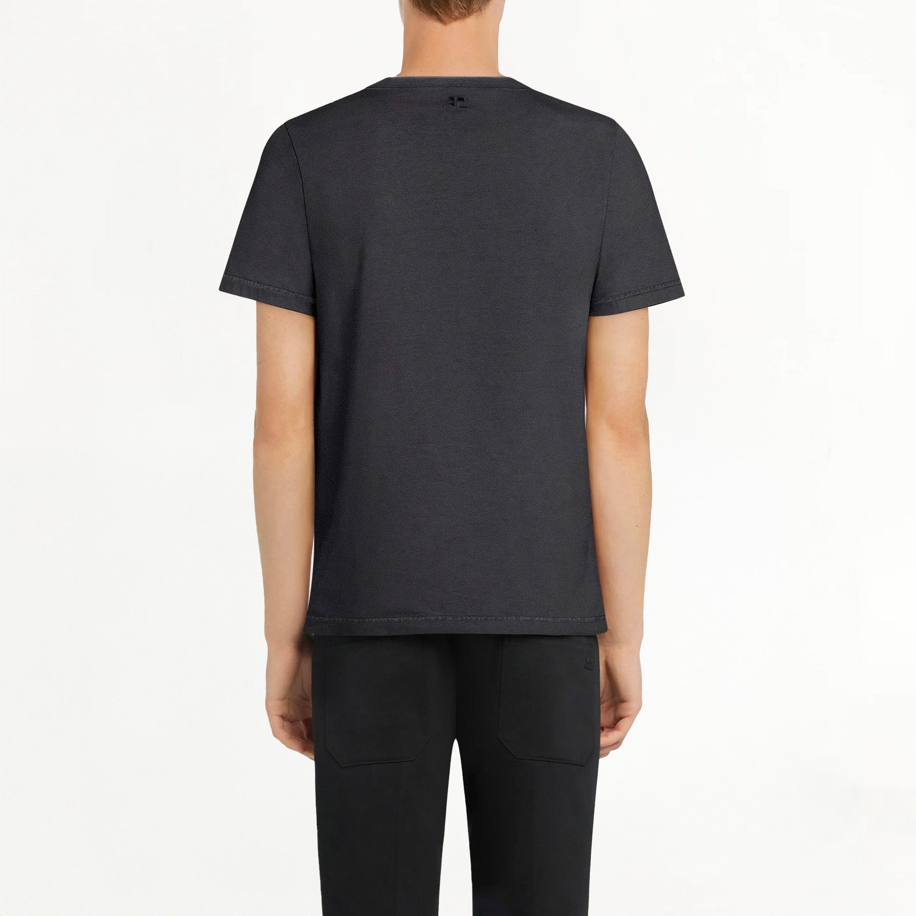 T-shirt Homme Courrèges AC Logo Rouge Stone Noir