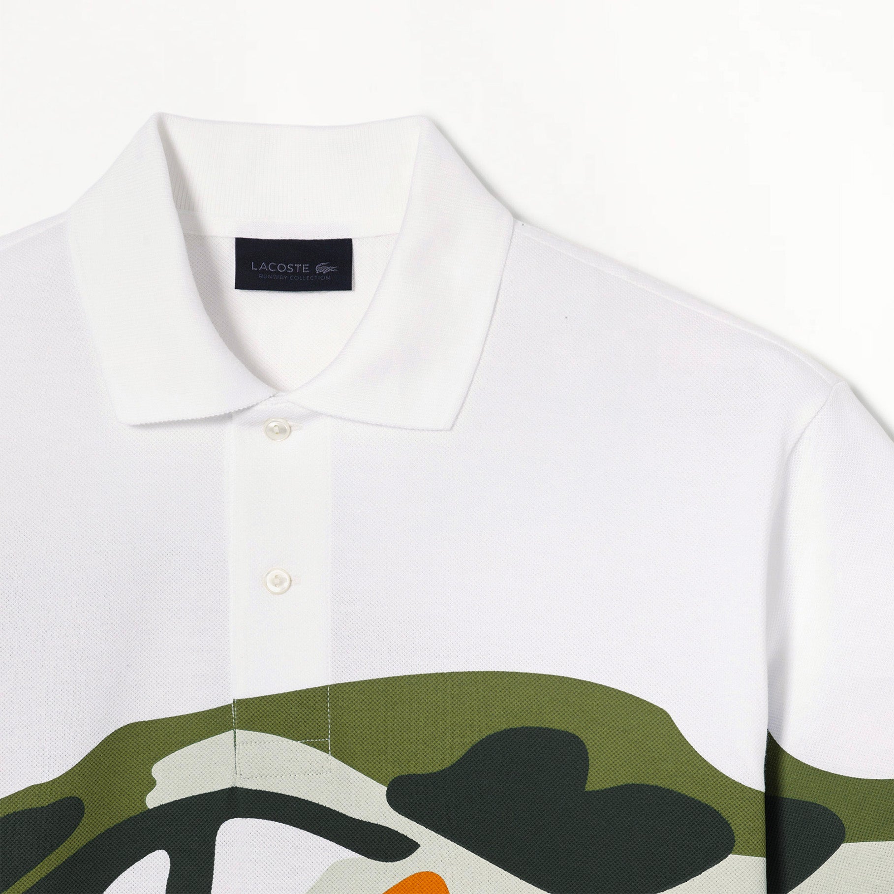 Polo Homme Lacoste Défilé Crocodile Blanc/Vert