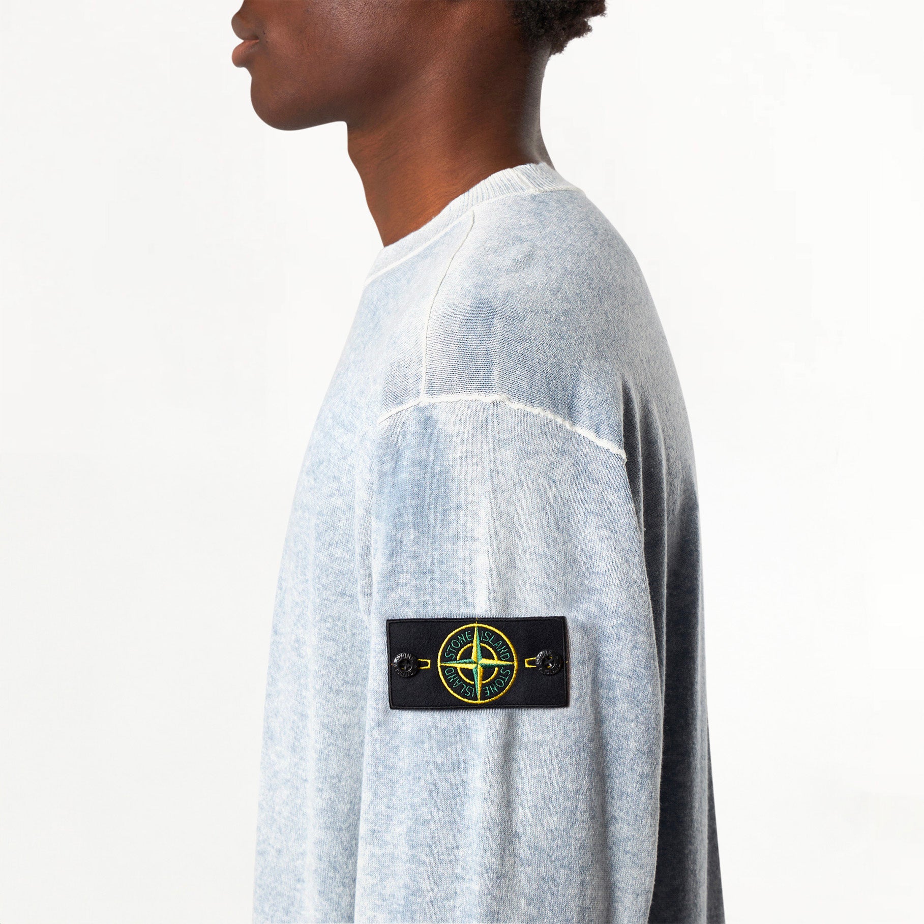 Pull Stone Island Raw Hand Light Organic Cotton 5100030 Bleu Avio