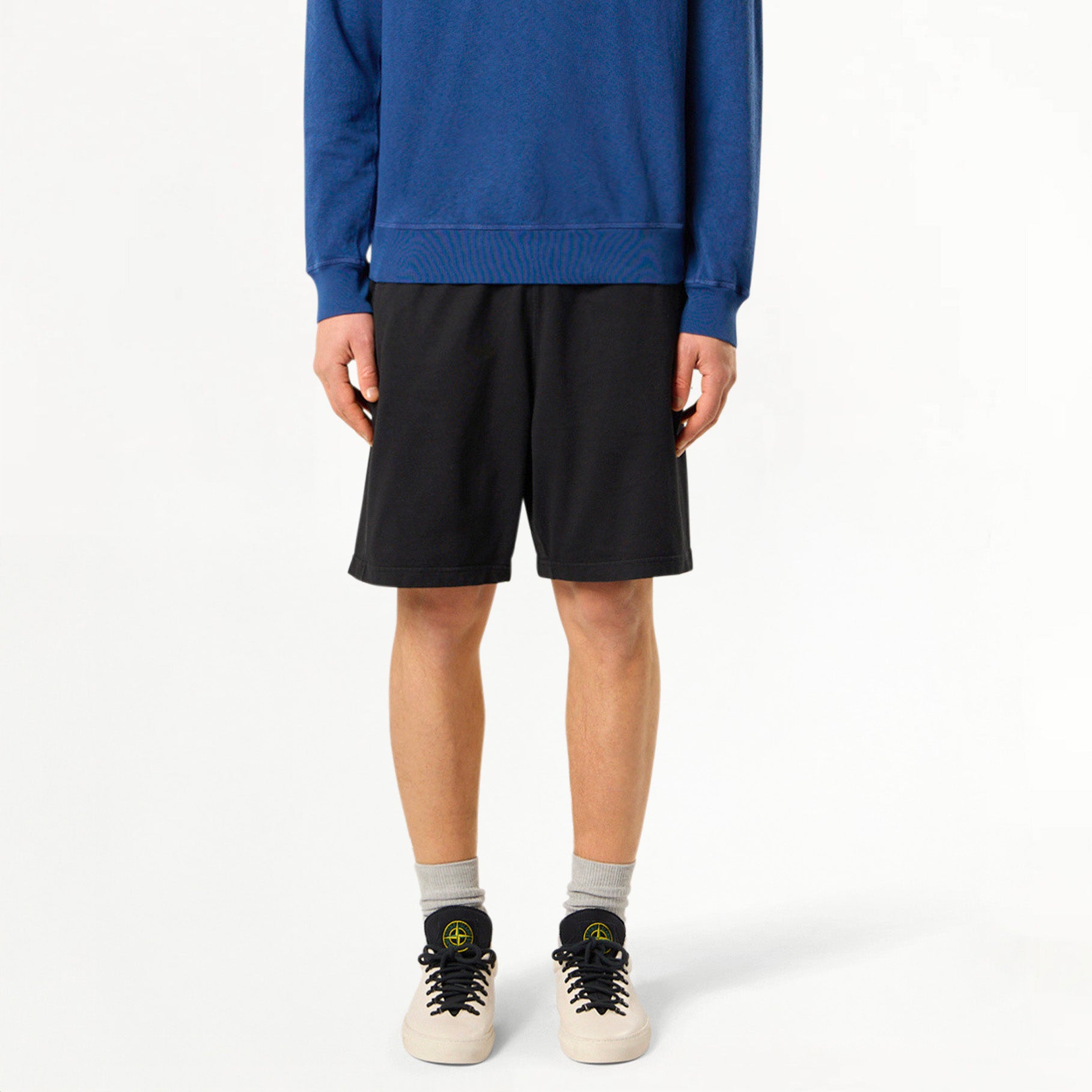 Short Stone Island en Jersey de Coton 6200004 Noir