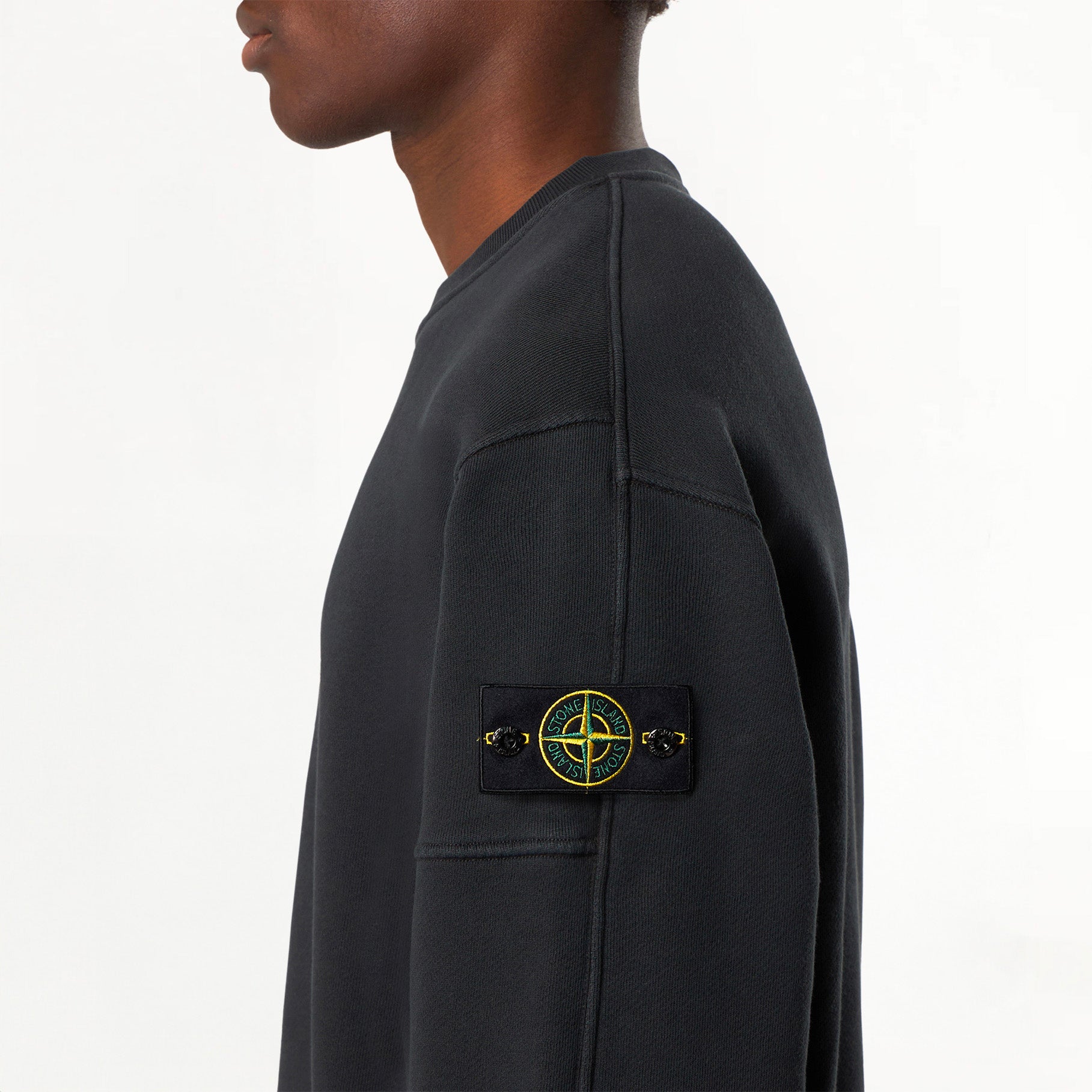 Stone Island Crew Neck Sweatshirt in Organic Cotton 6100032 Black