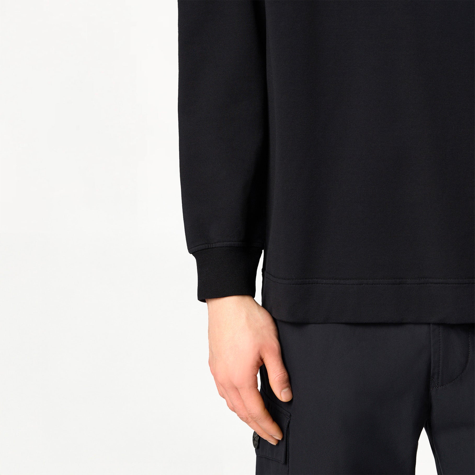 Sweat-shirt Stone Island Ghost en Coton Stretch 6100011 Noir