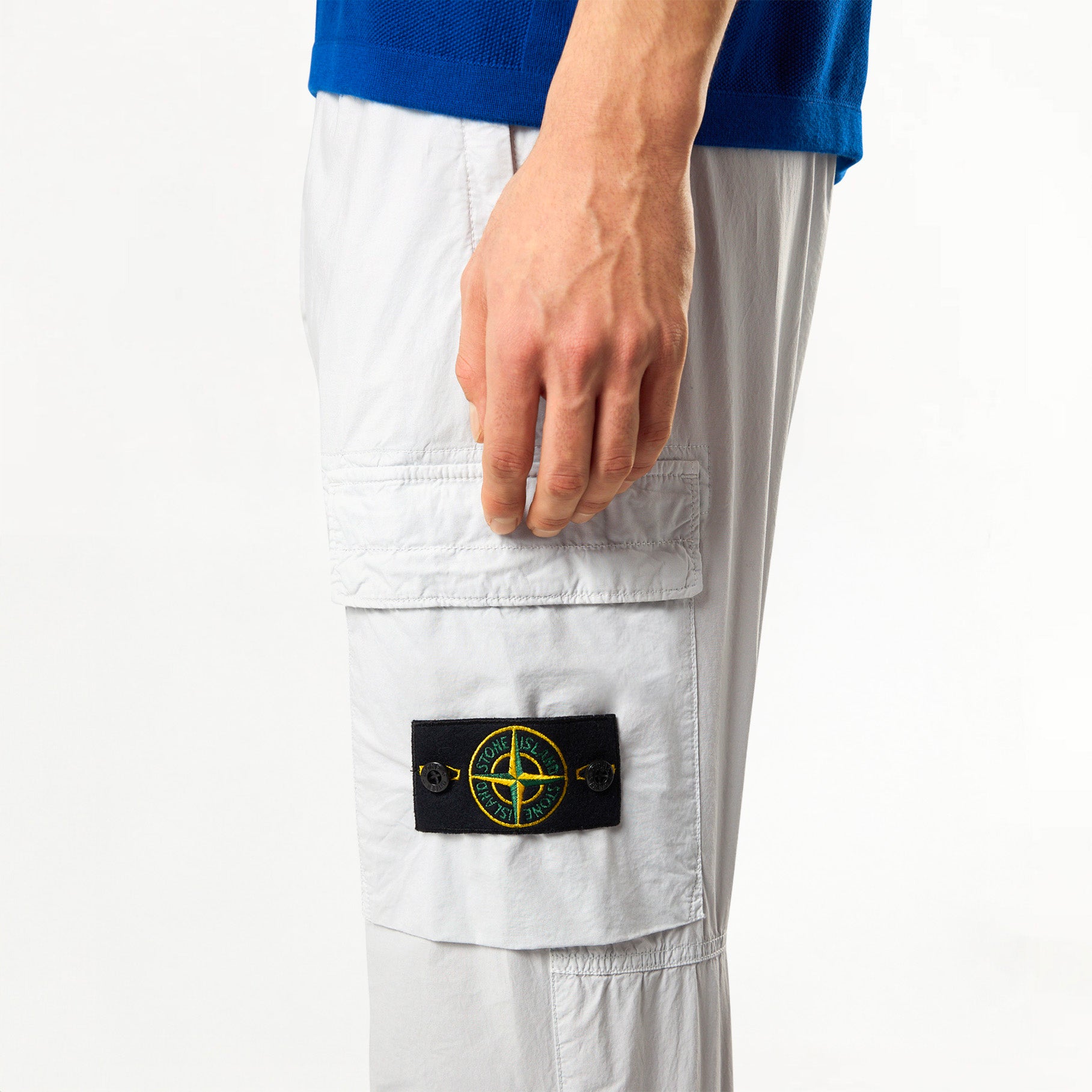 Stone Island Stretch Cotton Tela Paracadute Trousers 3100031 Pearl