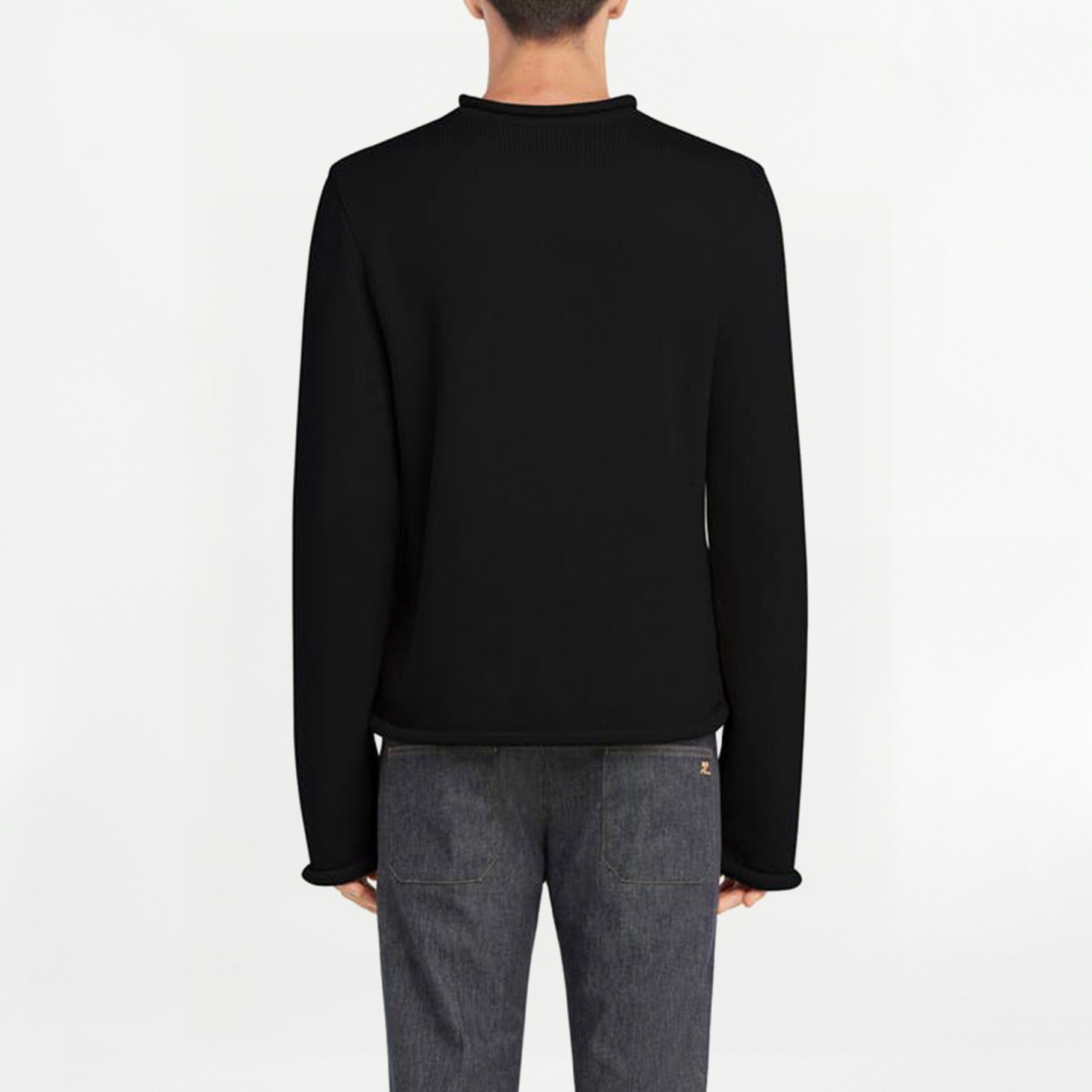 Pull côtelé Courrèges AC Logo Noir