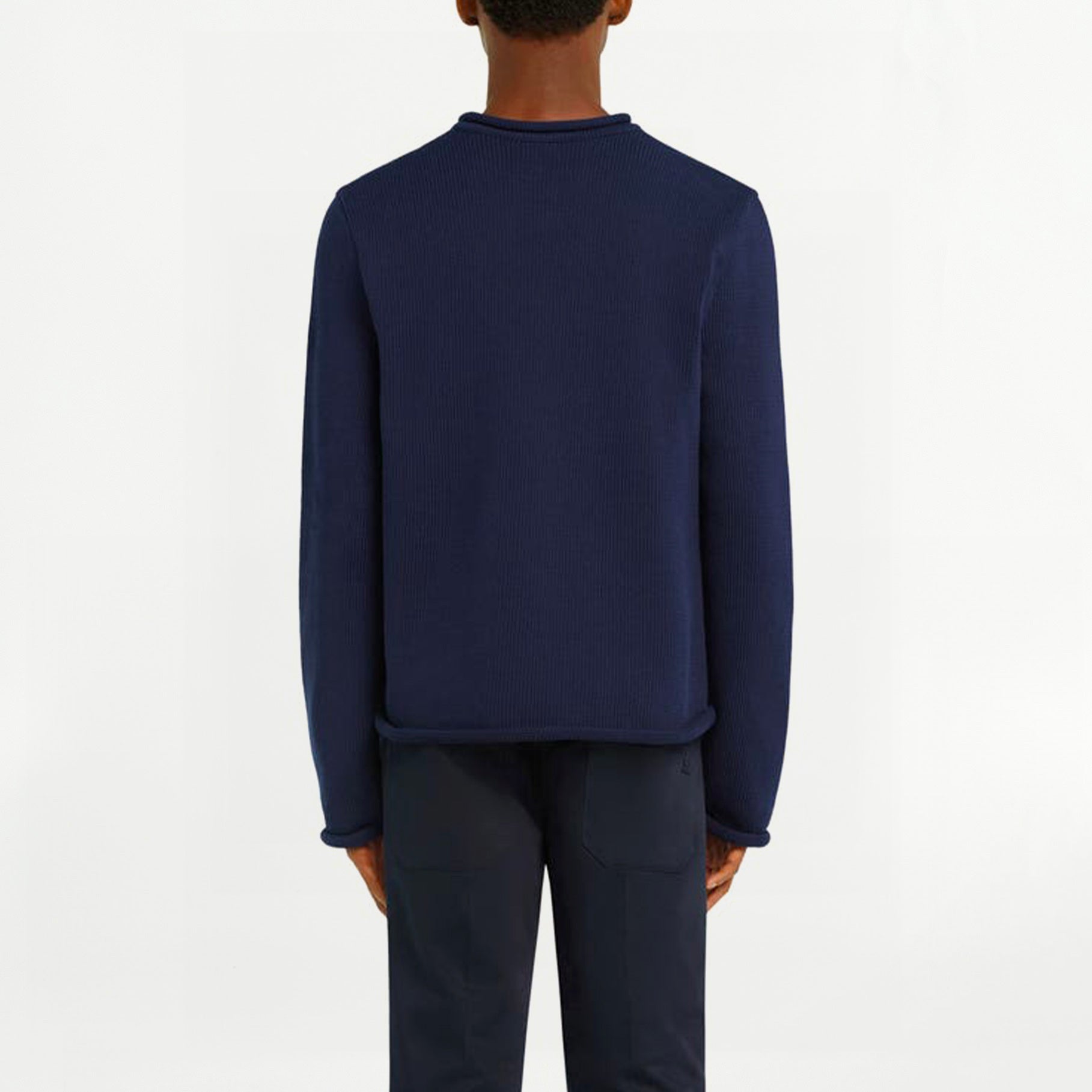 Pull côtelé Courrèges AC Logo Navy