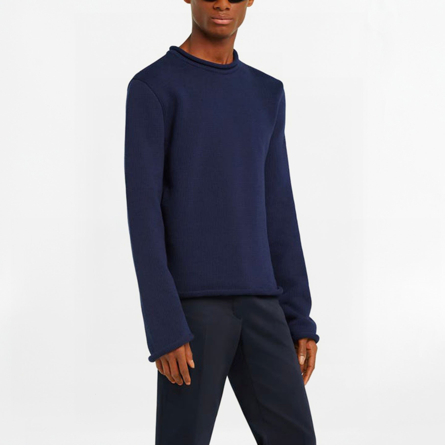 Pull côtelé Courrèges AC Logo Navy