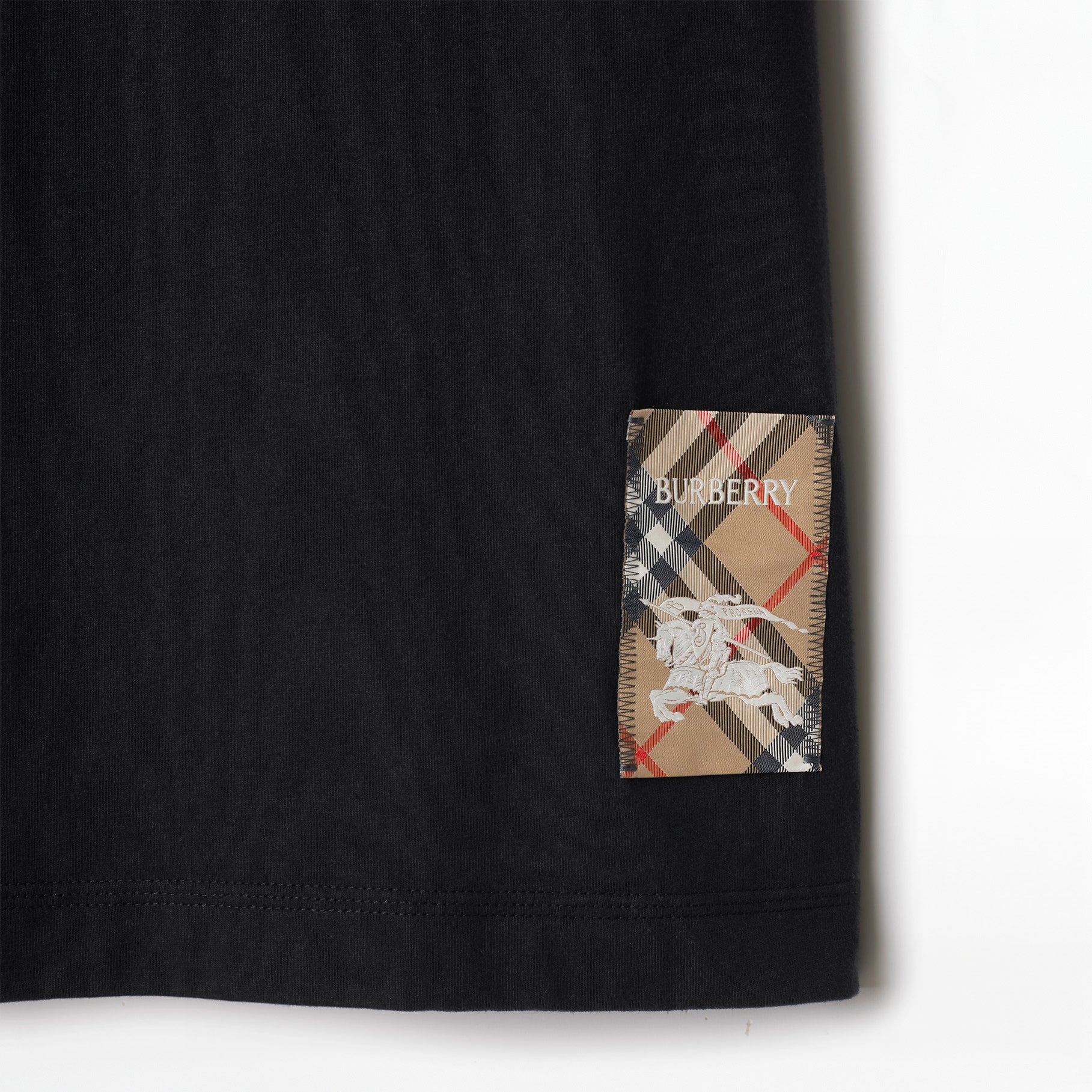 T-shirt en Coton Burberry avec Étiquette Check Noir