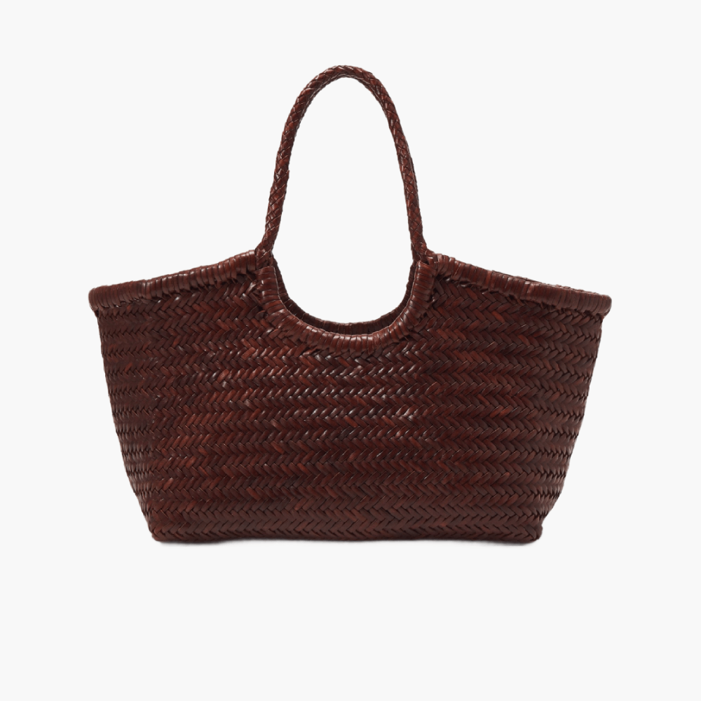 Sac à Main Tressé En Cuir Huatongkou Style Chinois - 27x11 Cm, Marron