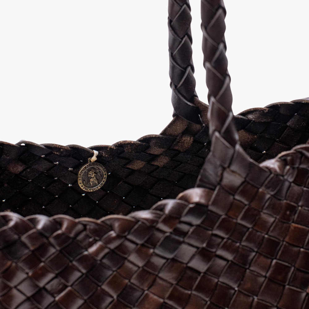 Sac tressé en cuir “Santa Croce Big”
