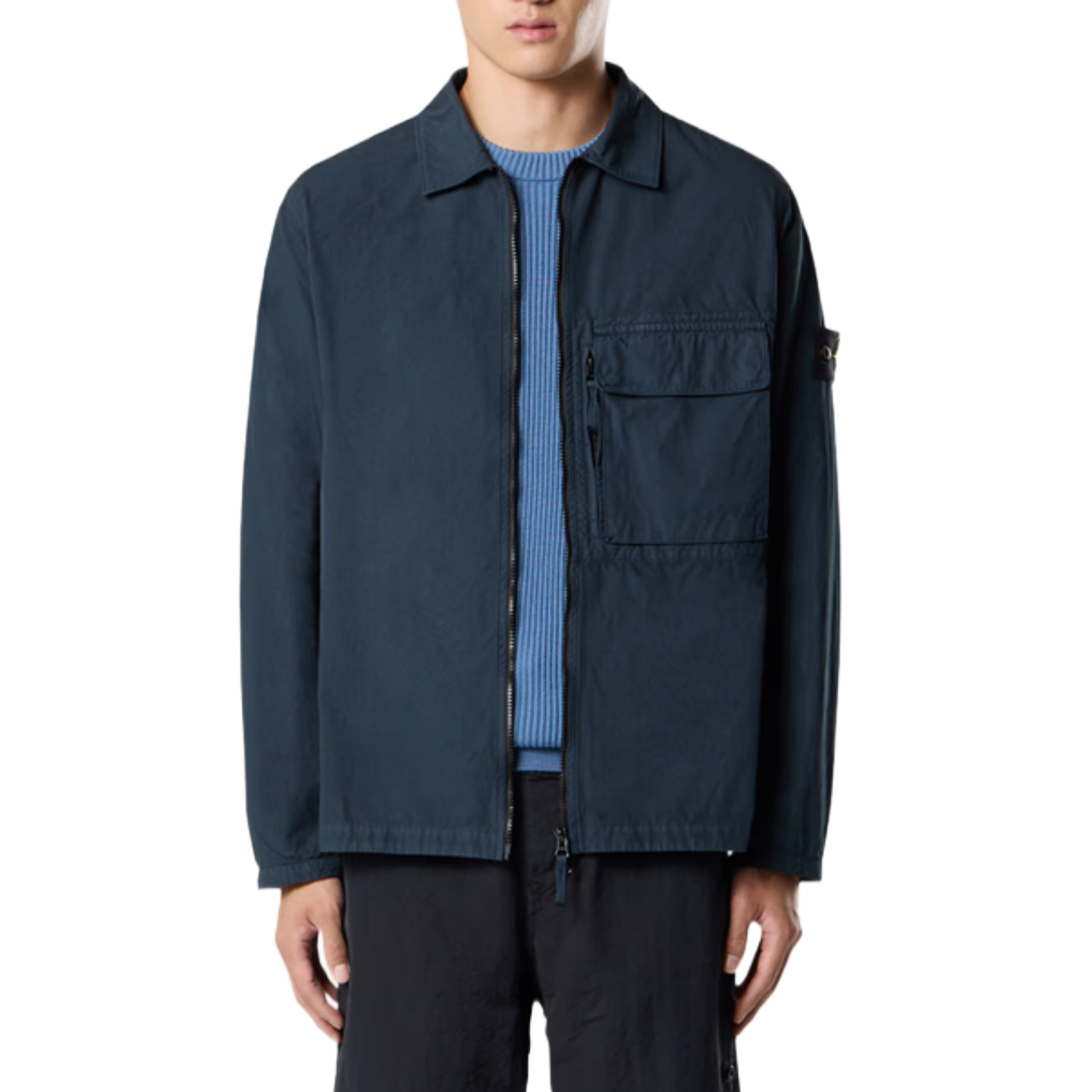 Surchemise Stone Island canvas bleu marine