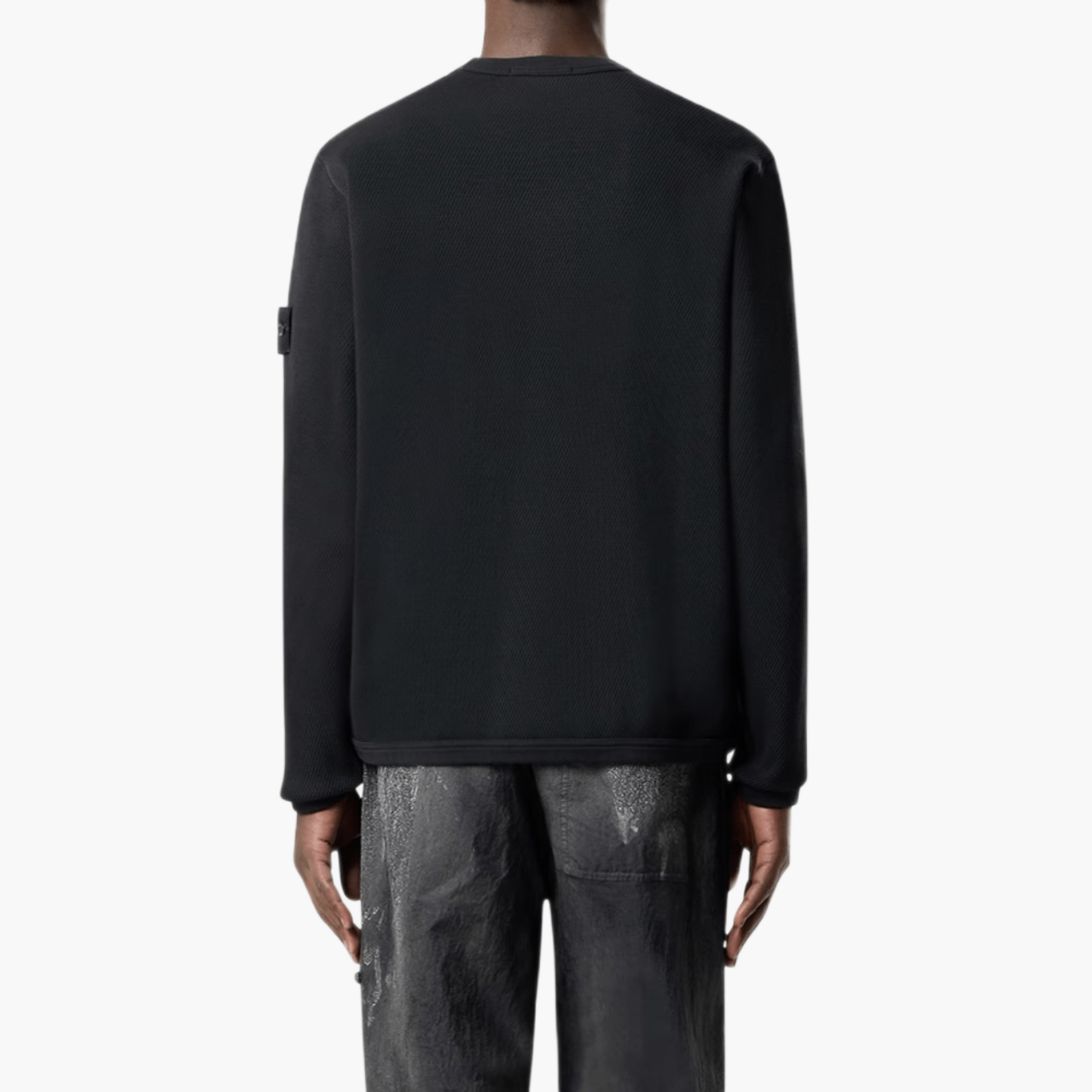 Sweat ras-du-cou “Mesh Stitch” — Noir