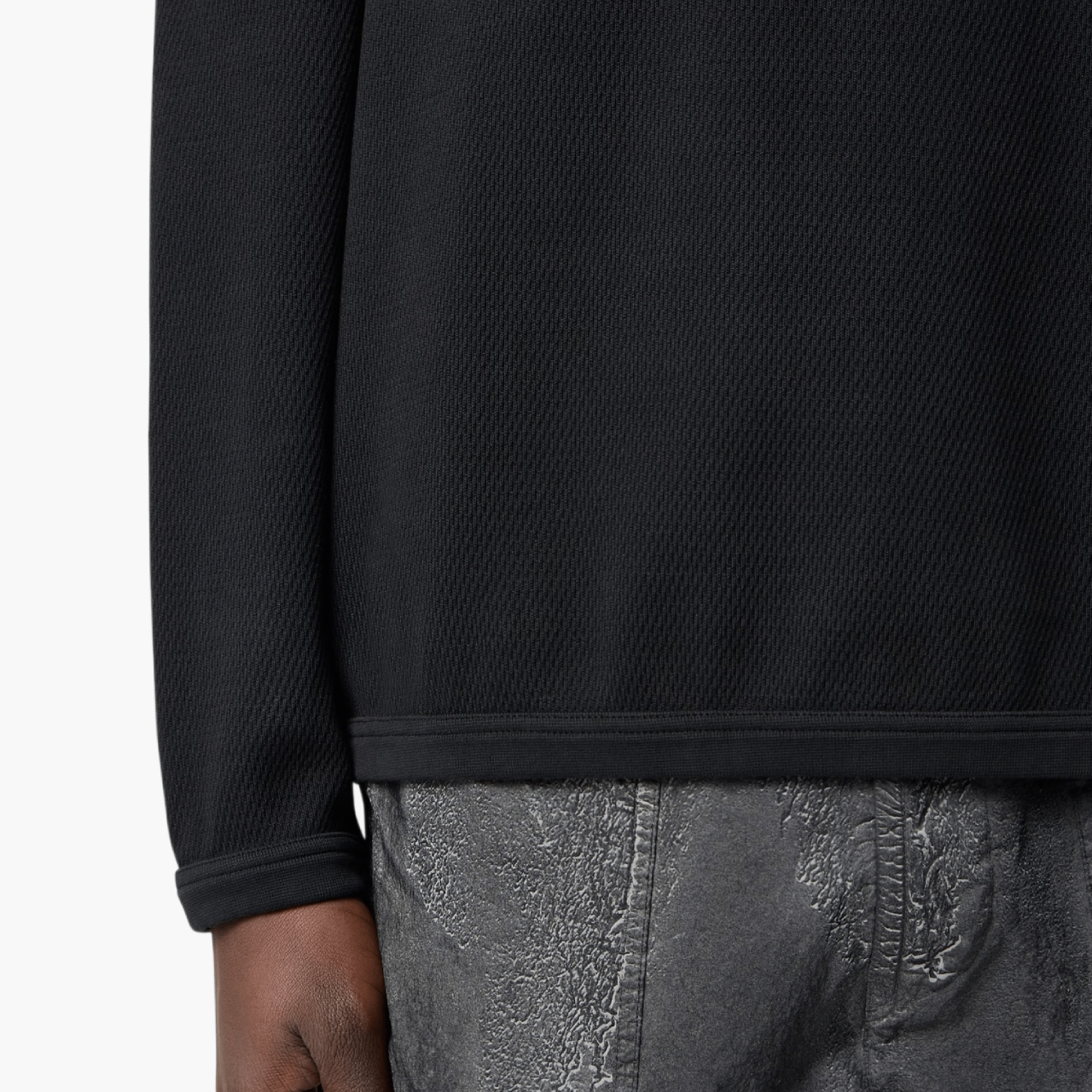 Sweat ras-du-cou “Mesh Stitch” — Noir