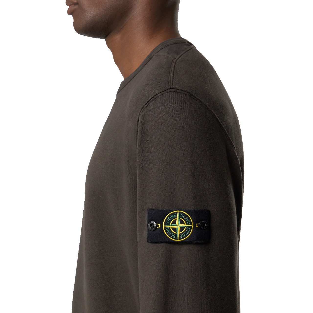 Sweat Stone Island insert côtelé gris plomb