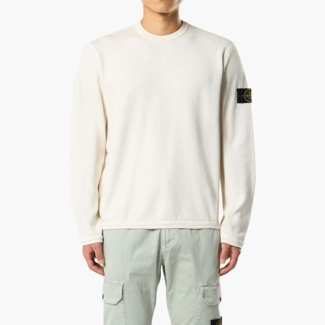 Sweat crewneck mesh Ivoire