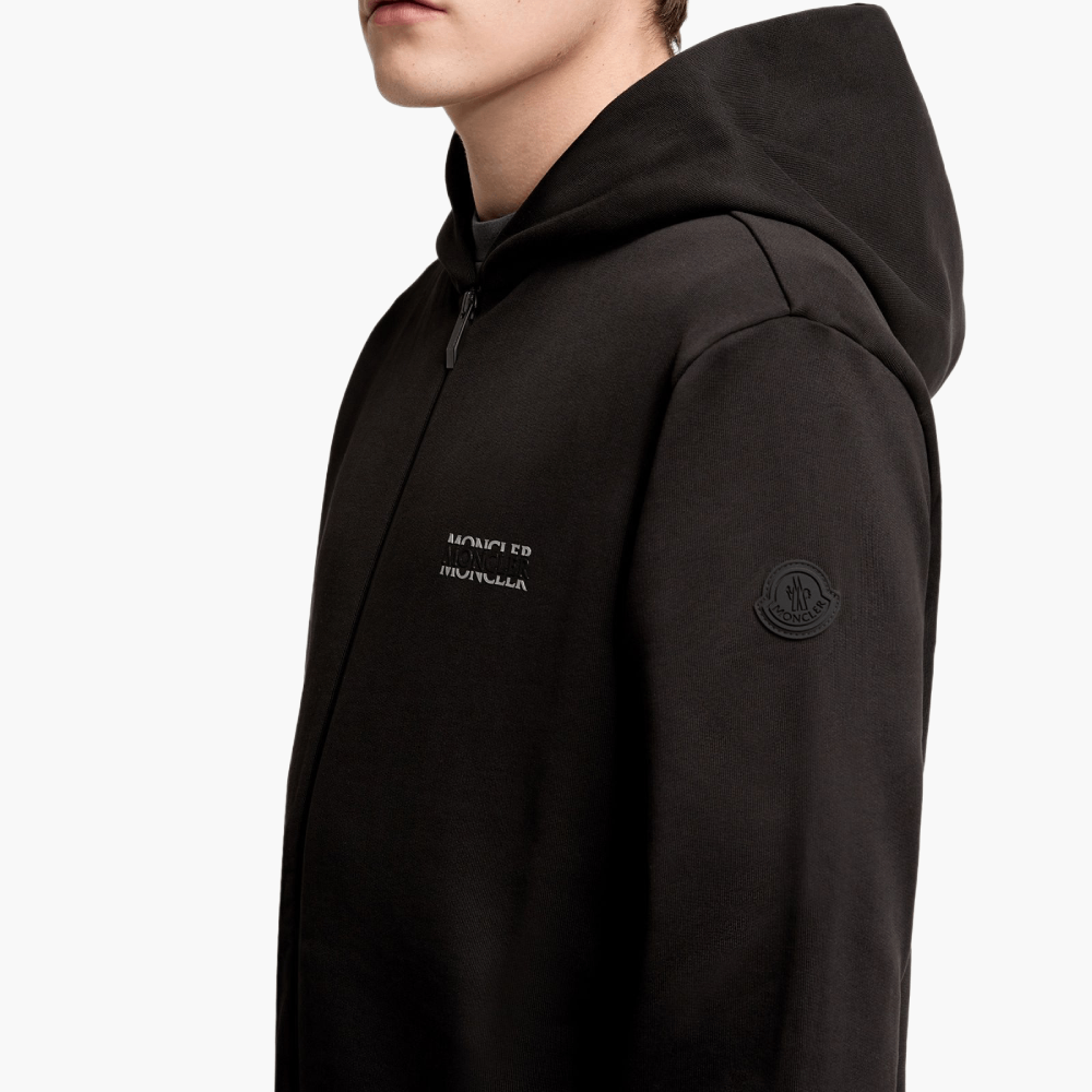 Sweat à capuche zippé en molleton à logo