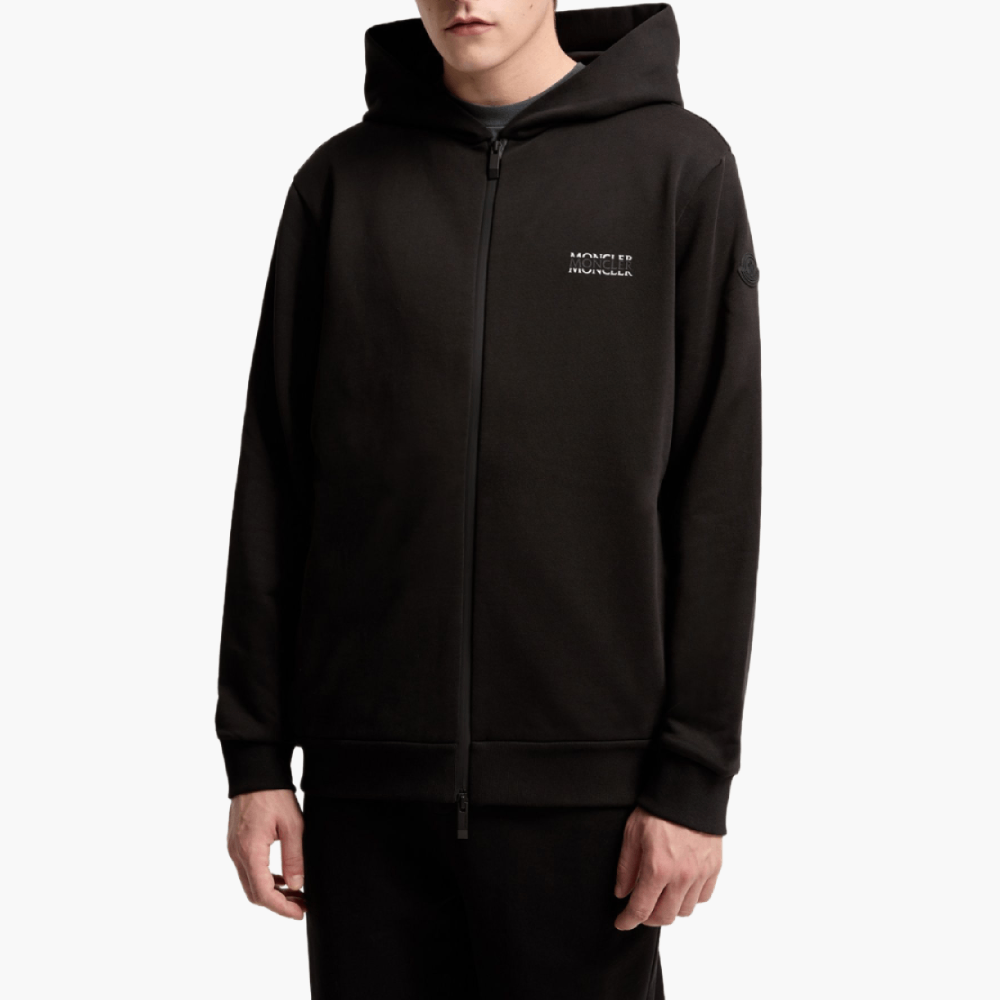 Sweat à capuche zippé en molleton à logo