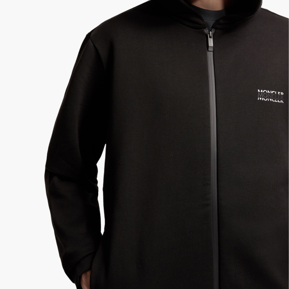 Sweat à capuche zippé en molleton à logo