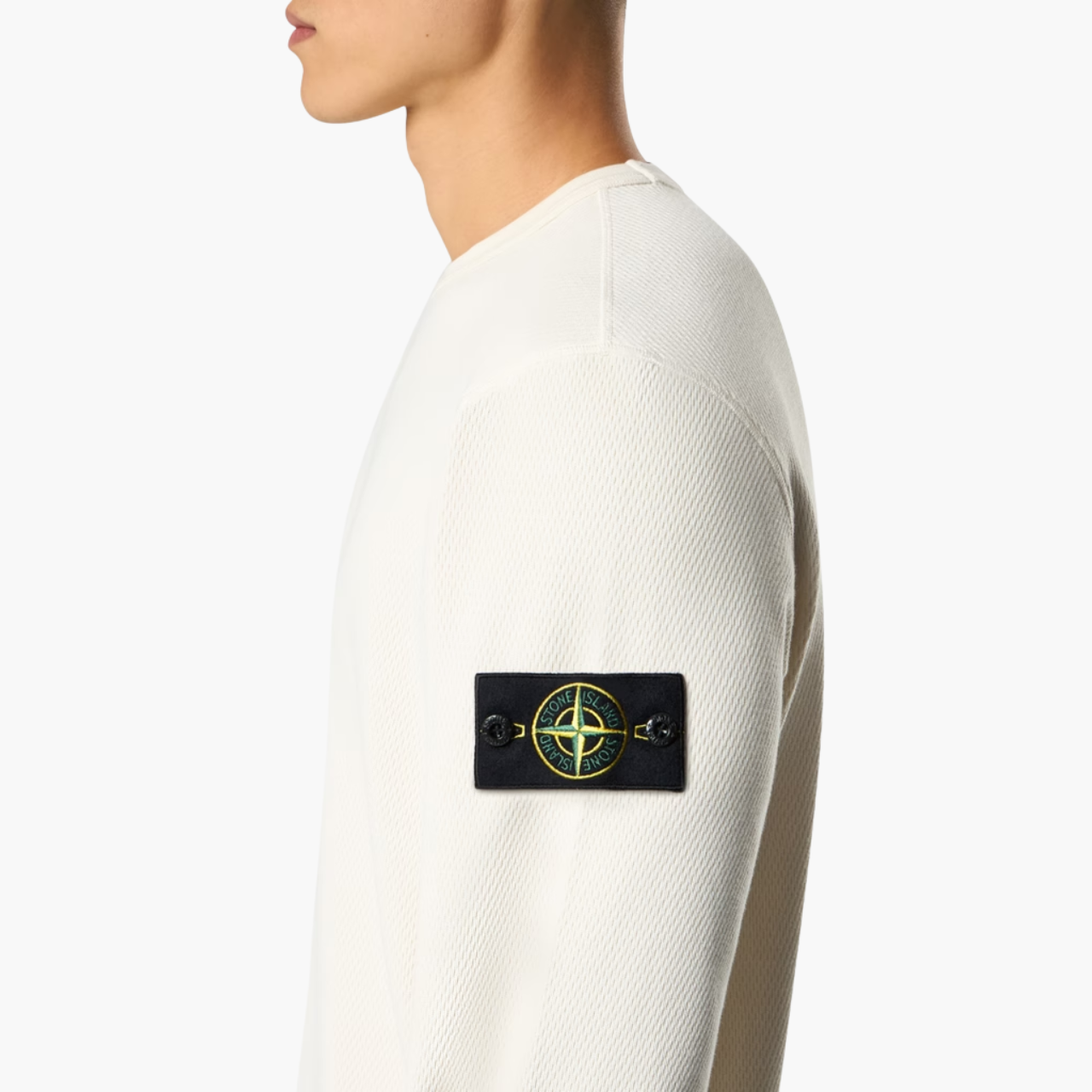 Sweat crewneck mesh Ivoire