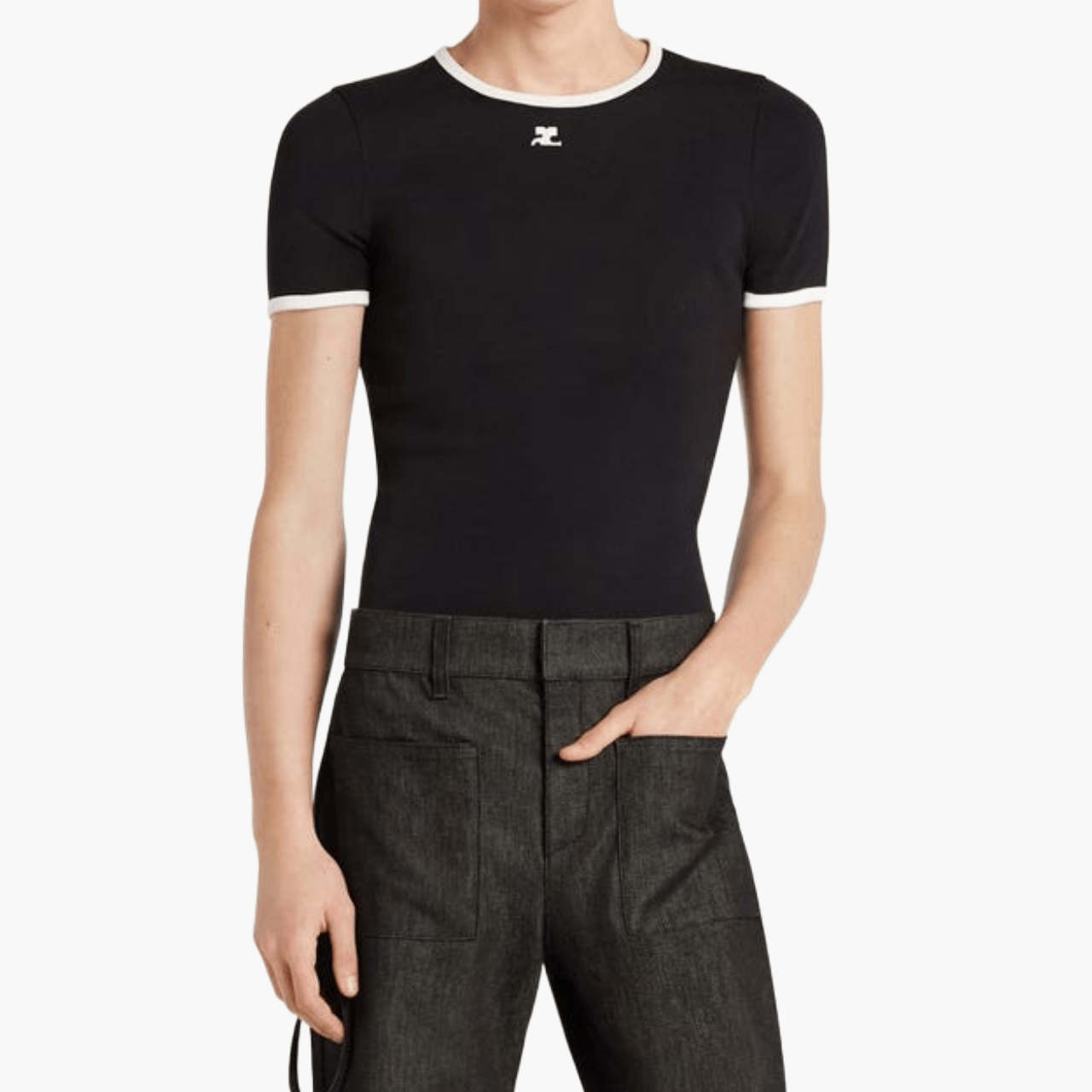 T-Shirt Courrèges Signature Contrast