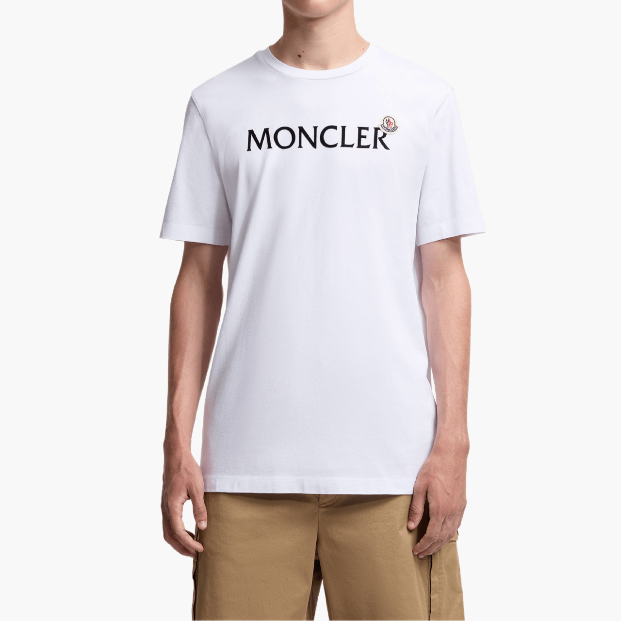 T-Shirt Moncler logo floqué blanc
