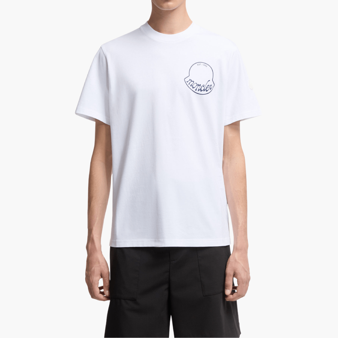 T-Shirt Moncler logo imprimé 3D blanc