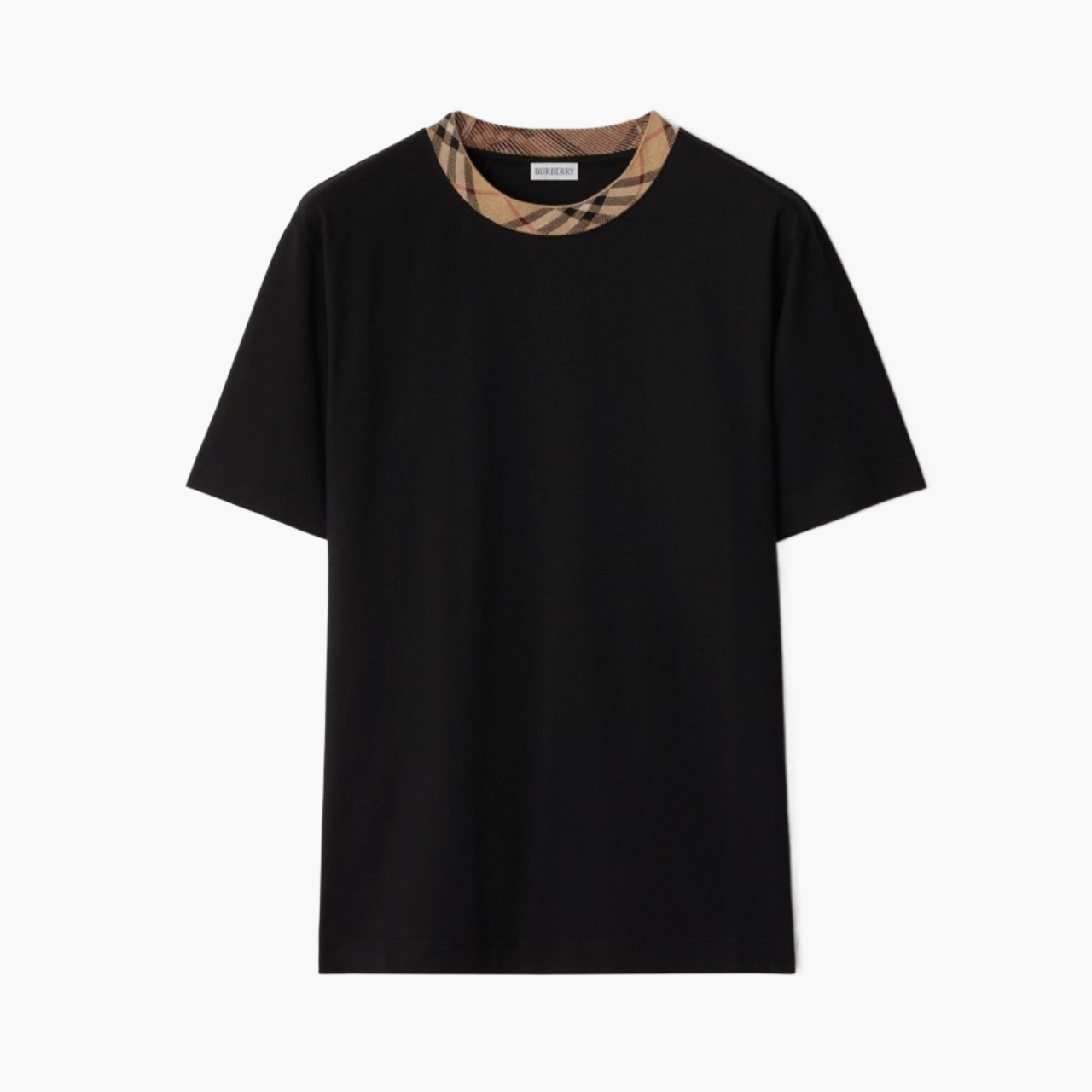 T-shirt Burberry Check Trim noir
