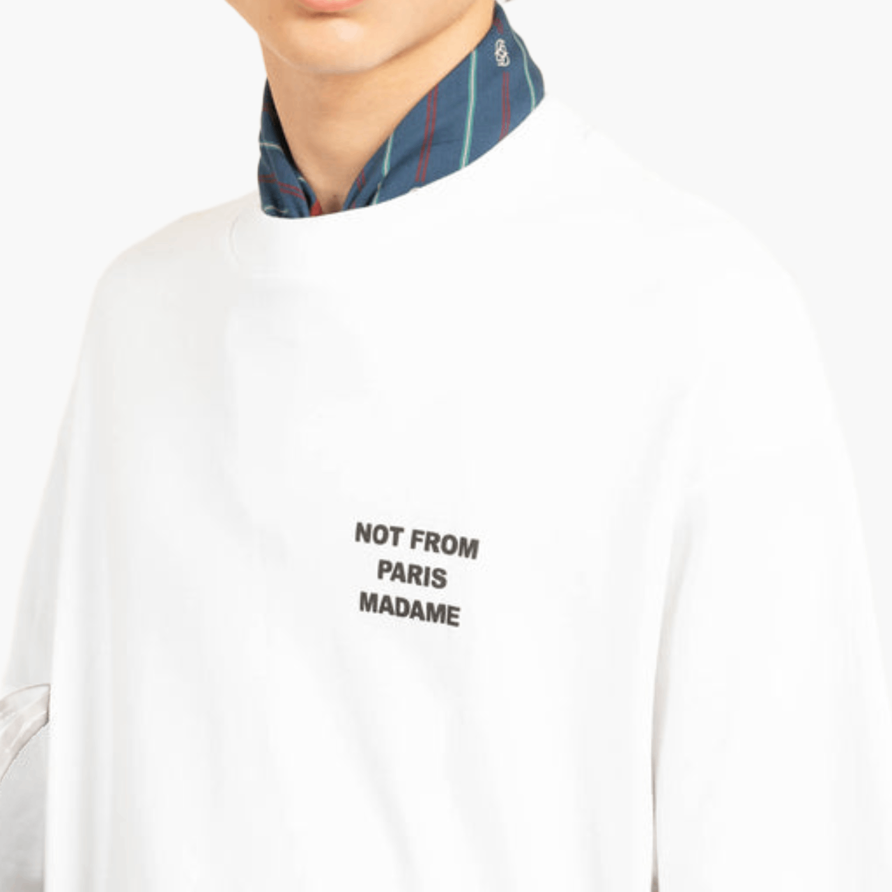 T-shirt Drôle de Monsieur Slogan Blanc