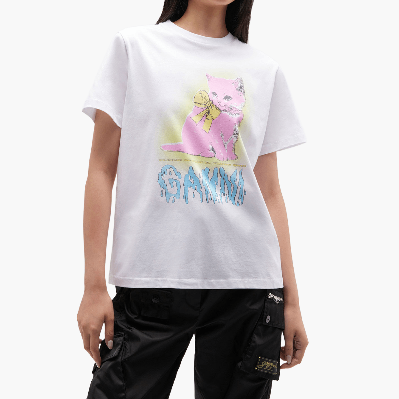 T-shirt Ganni Chat Blanc