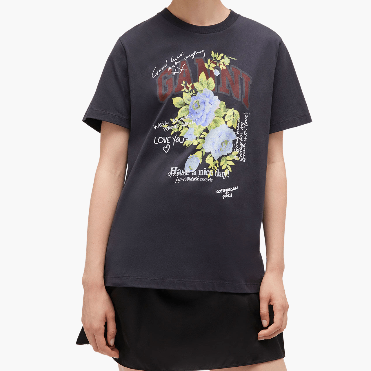 T-shirt Ganni Imprimé Rose