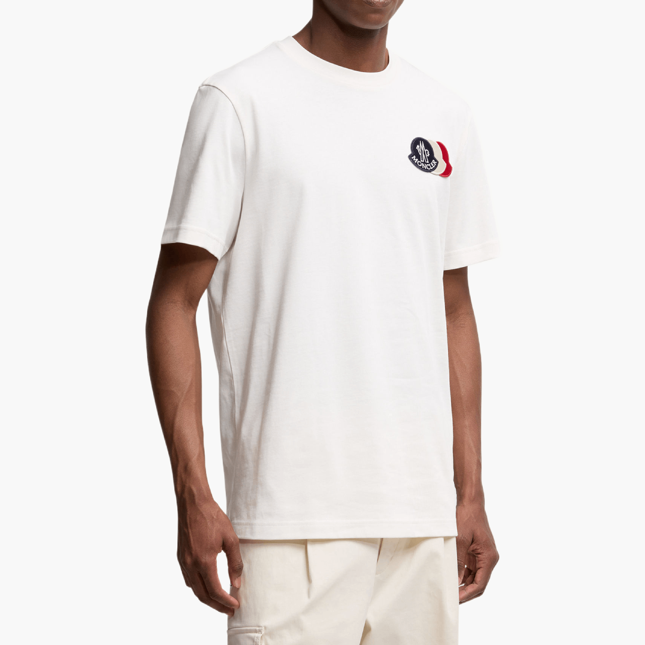 T-shirt Moncler tricolore blanc