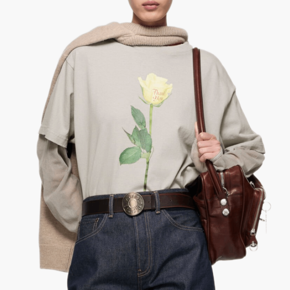 T-shirt graphique effet superposé