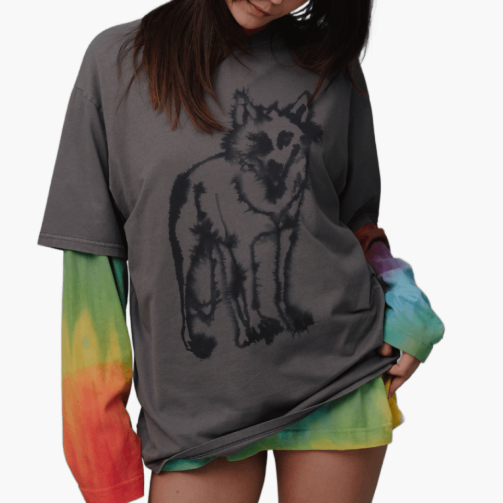 T-shirt imprimé loup