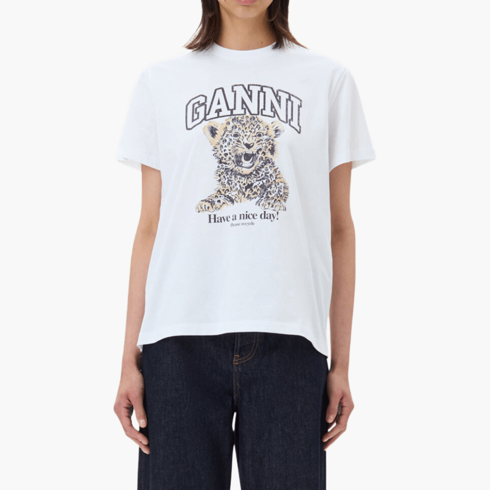 T-shirt basique en jersey léopard