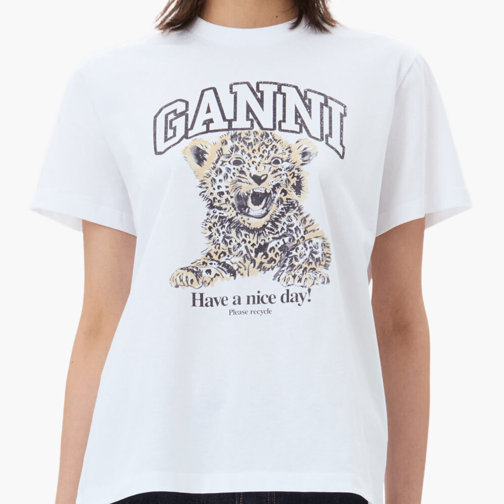 T-shirt basique en jersey léopard