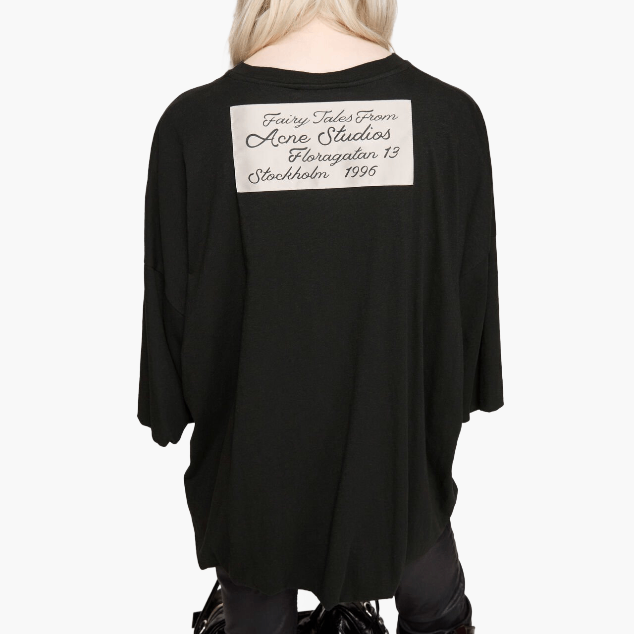 T-shirt logo froncé coupe relaxed — Noir