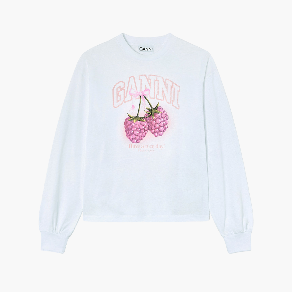 T-shirt manches longues imprimé framboises