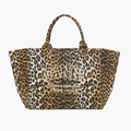 XXL tote bag with leopard print