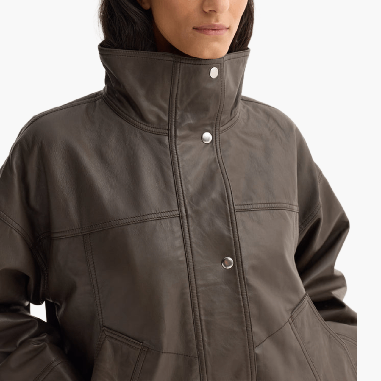 Veste Cuir Patch Pocket Earth