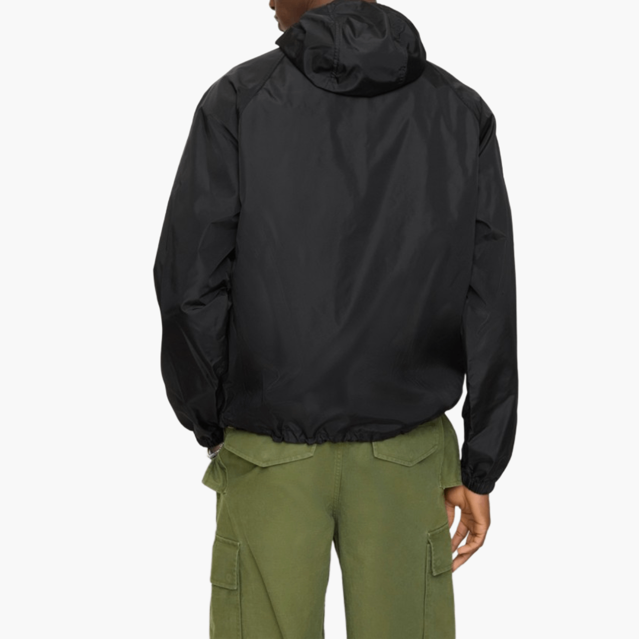 Veste à capuche nylon Check Noir