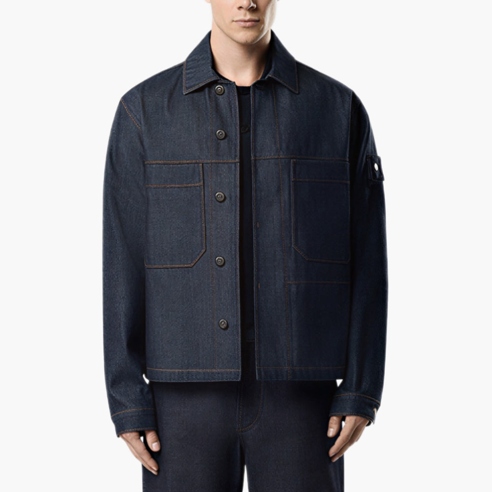 Stone Island raw denim coach jacket | Lesthete