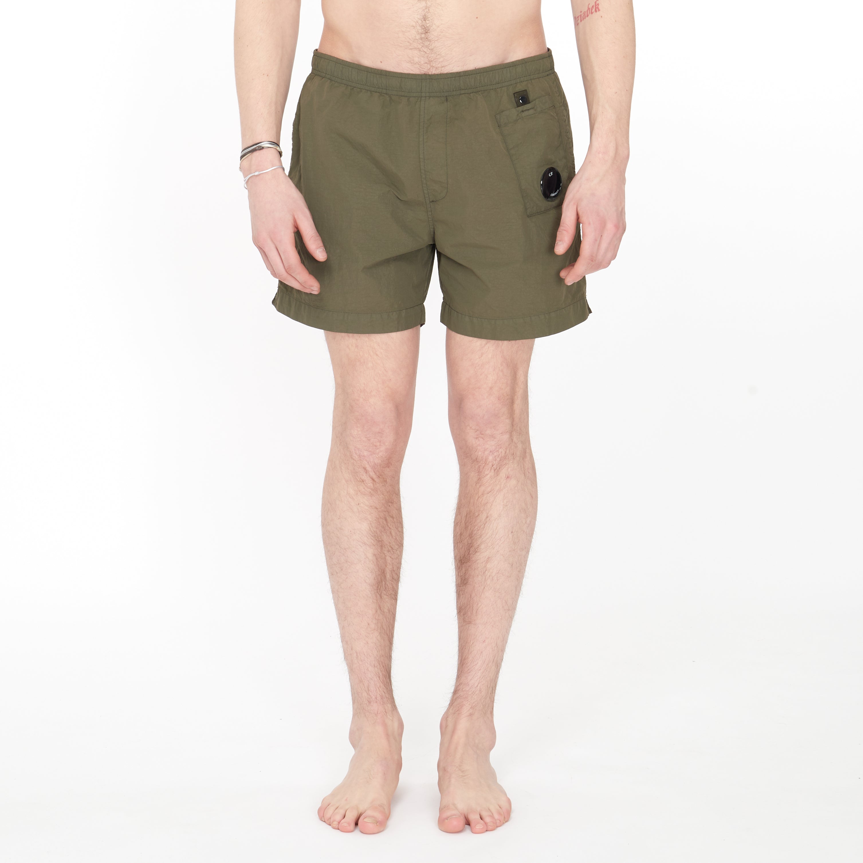 Short de bain Cp Company Flat Nylon Pocket Vert