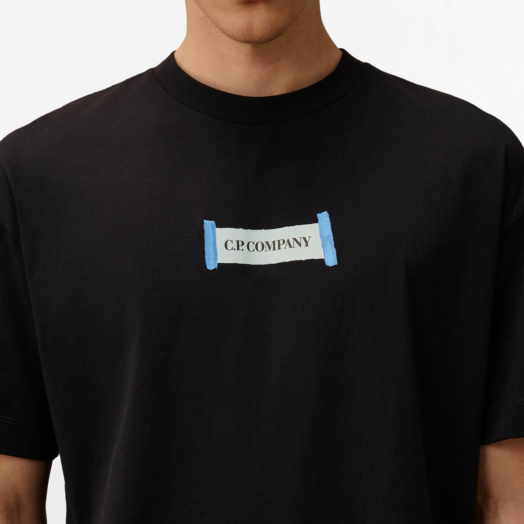 T-shirt C.P Company Double Logo Jersey Total Eclipse