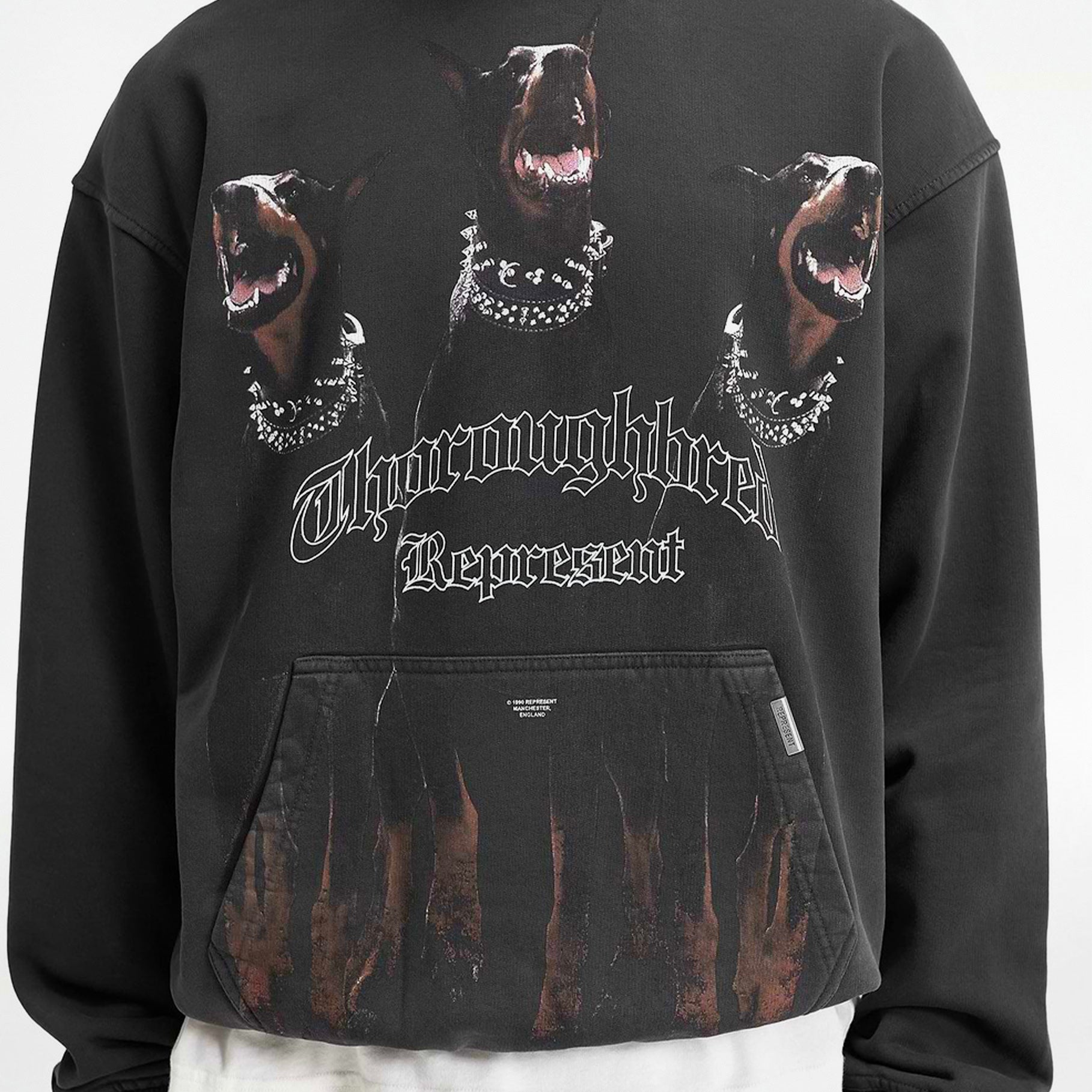 Sweat à Capuche Represent Thoroughbred Noir Vintage