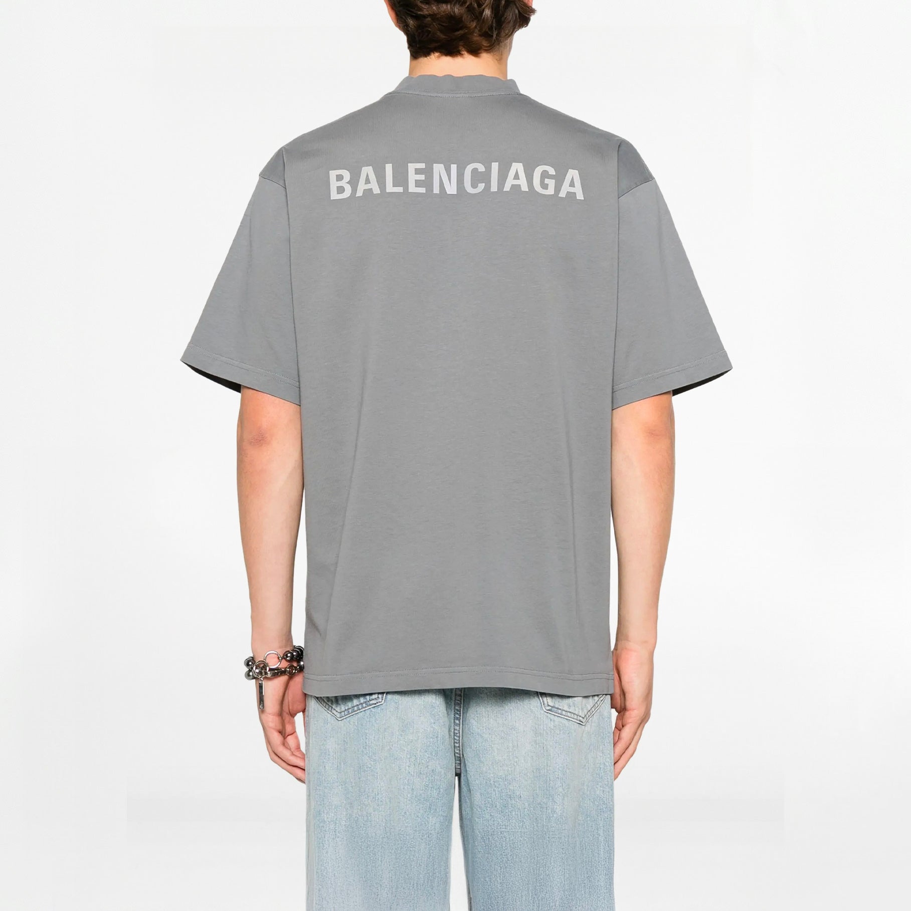 T-shirt Balenciaga New Back Fit Medium Gris