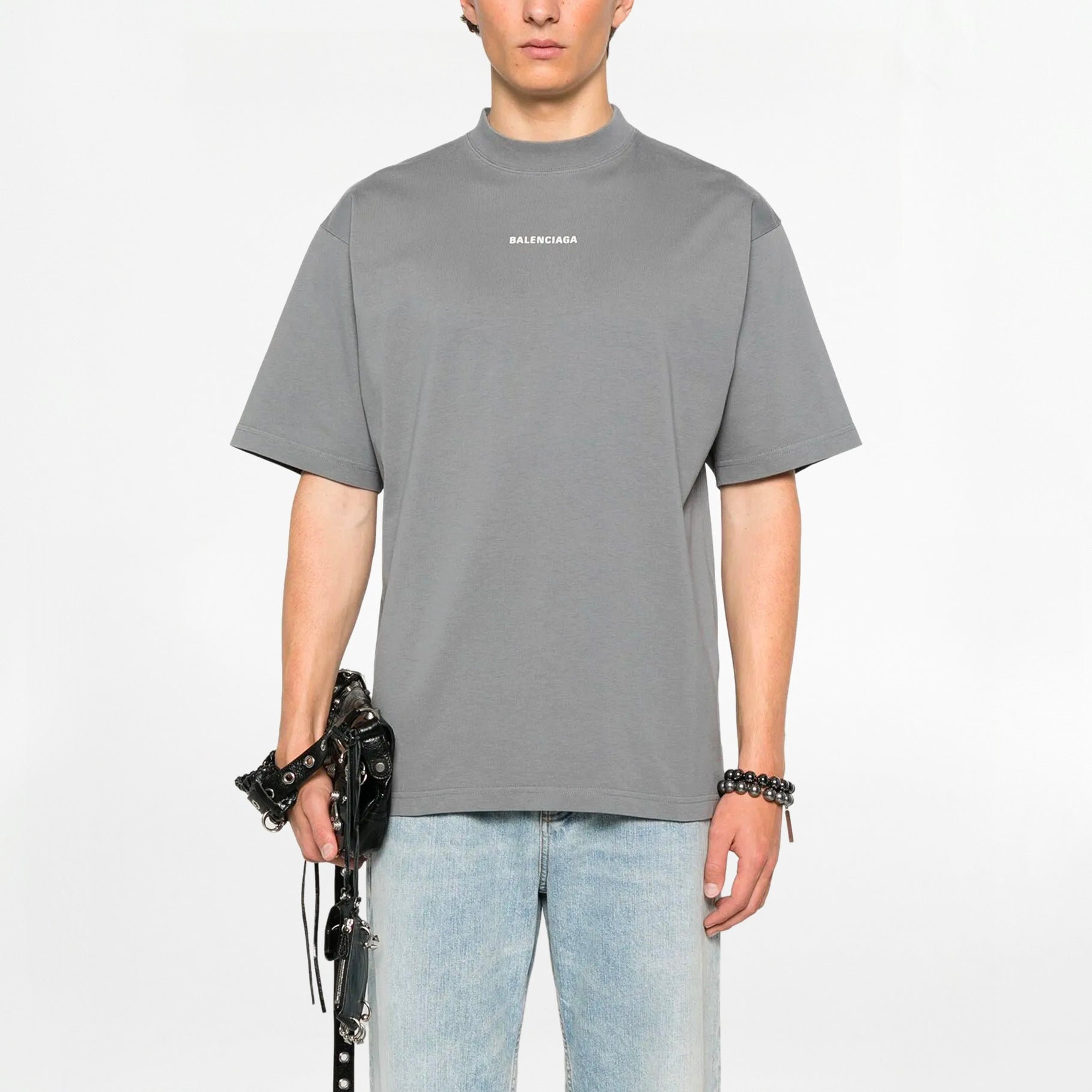 T-shirt Balenciaga New Back Fit Medium Gris